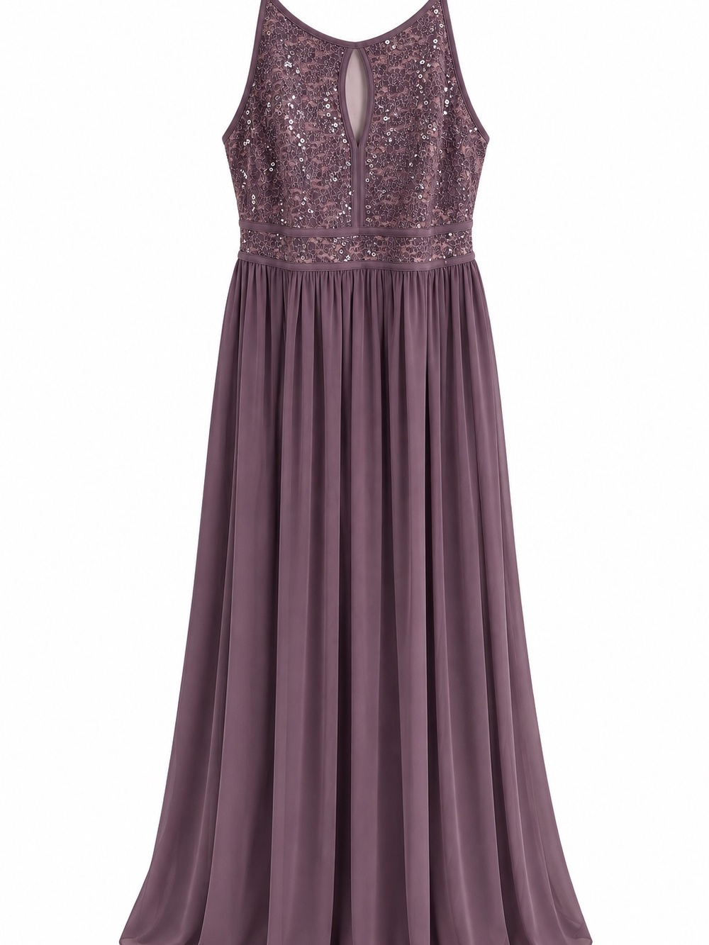 NW Woman 20W Mauve Sequin Lace Formal Maxi Evening Gown